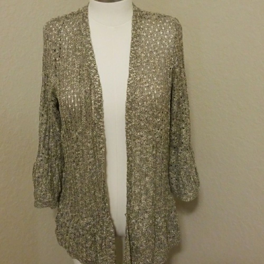 NWT Roz & Ali Pointelle Cardigan PXL
